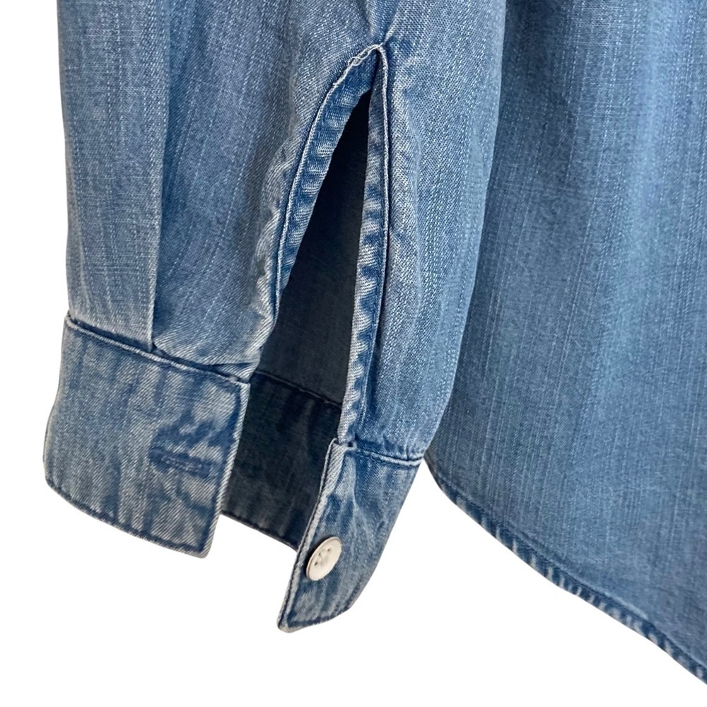 CLOTH & STONE Chambray Tencel Popover Tunic Shirt in Blue - Picture 7 of 11